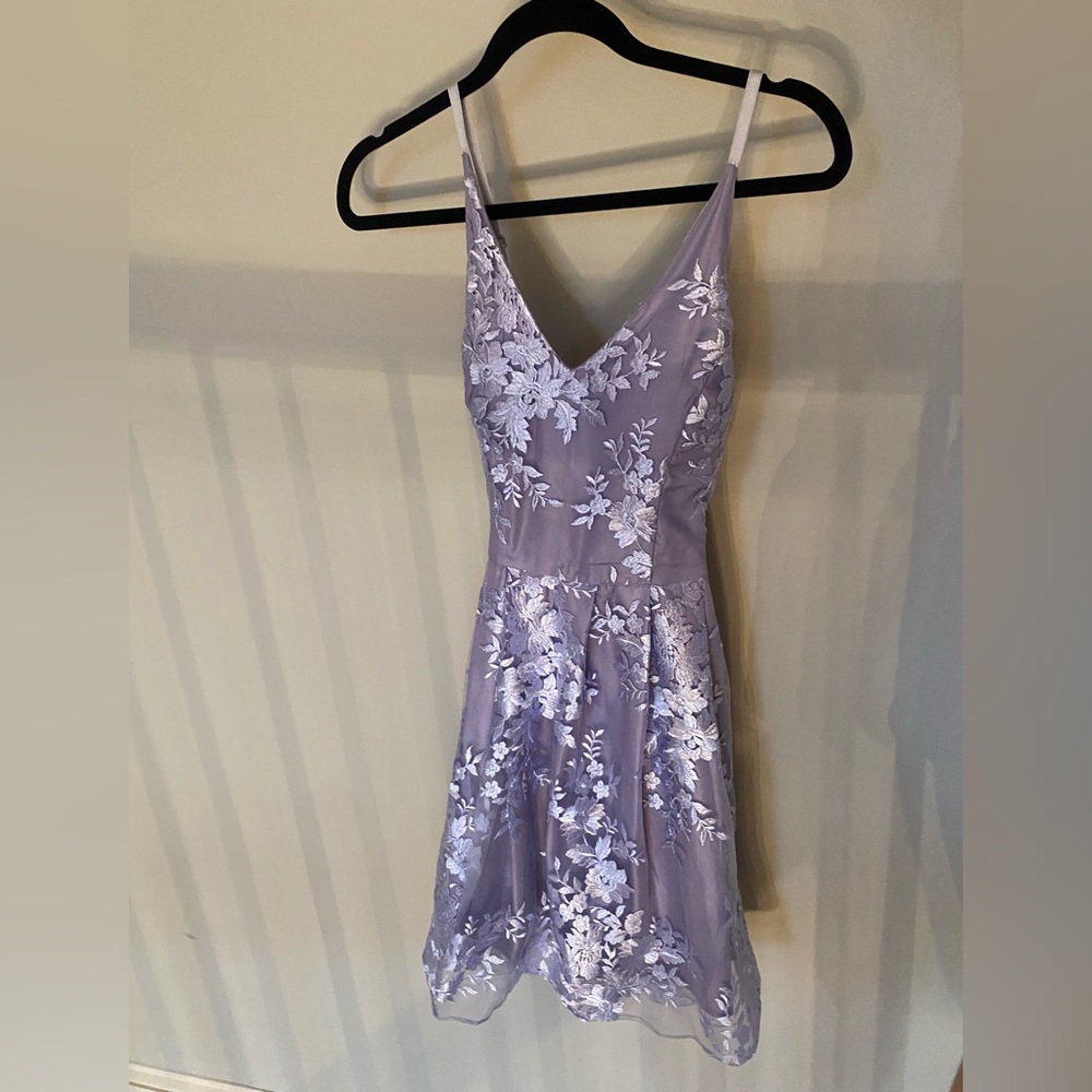 BCX Lavender Floral Mini Dress